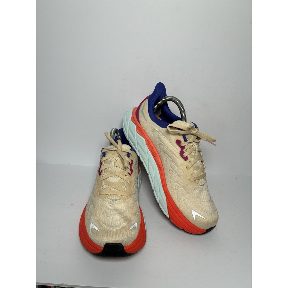 Hoka One One Women's Cream, Orange & Blue Athletic Running Shoes